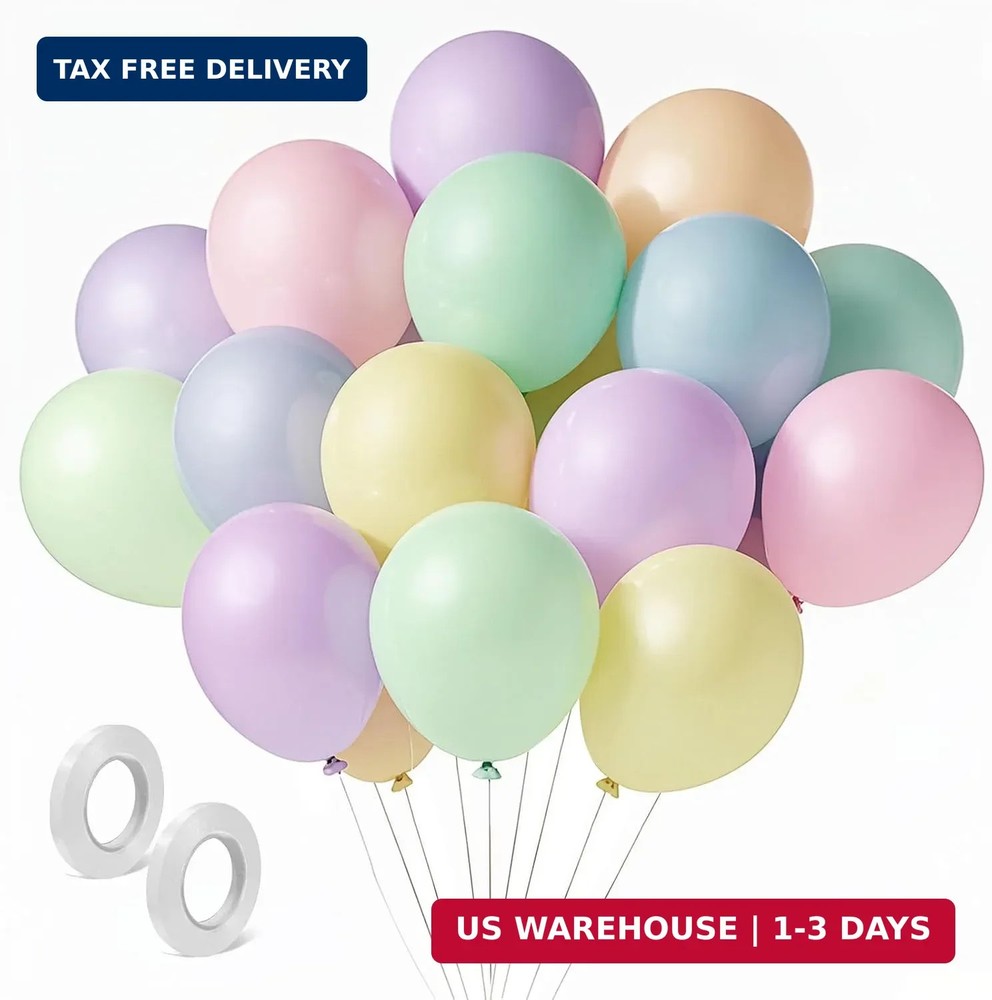 Pastel Balloons Latex Pastel Birthday Decorations 100 Pack 12 inch Round Helium