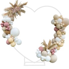 7.2FT Heart Shape Wedding Arch Stand Heavy Duty Metal Balloon Backdrop for Party