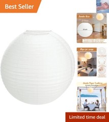 2 Pcs Chinese Paper Lantern 30″ Jumbo Round Lantern Lamp Japanese Hanging Bal…