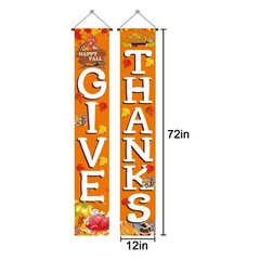 Happy Fall Thanksgiving Door Banner Outdoor Decor Harvest Porch Banners