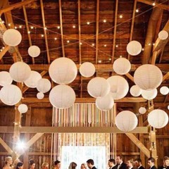 30pcs White Round Paper Lantern Paper Lanterns Birthday Wedding Xmas Party Decor