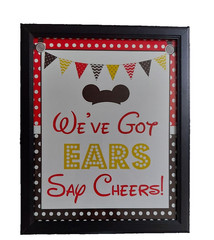 Disney Mickey Mouse Theme Framed Party Signs 11″ X 9″ Set of 3