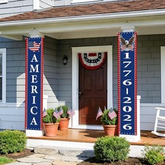 Bold Red, White & Blue Hanging Flags – 250th Anniversary Decor for All Occasions