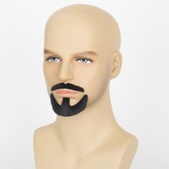 Fake Black Goatee Beard and Mustache Set Self Adhesive Stick-On Facial Hair f…