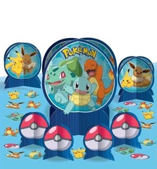 Lot 3 POKEMON Classic TABLE DECORATING KIT Party Supplies Letter Play New