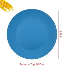 WEXINHAO 10 inch Wheat Straw Plates, Unbreakable Flat set of 8, Blue Green