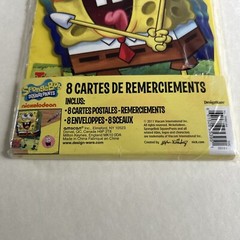 Sponge Bob square pants new party 8 thank you cards ship fast Fun Festive Sealed