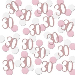 200 PCS Rose Gold 30 Confetti 30th Glitter Birthday Number Anniversary Table