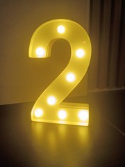 8.5 in Marquee Number 2, 2nd Birthday Anniversary Decoration