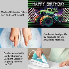 8x6ft Truck Birthday Party Backdrop Banner Race Car Flag Theme Photography Ba…
