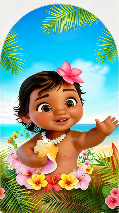 Beach Moana Arch Cover Birthday Backdrop Personalised Background Decor