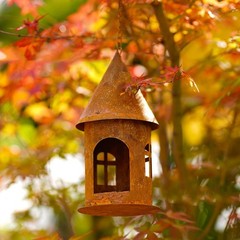Rustic Metal Castle Candle Holder Hanging with Compact Size for Table and Shelf