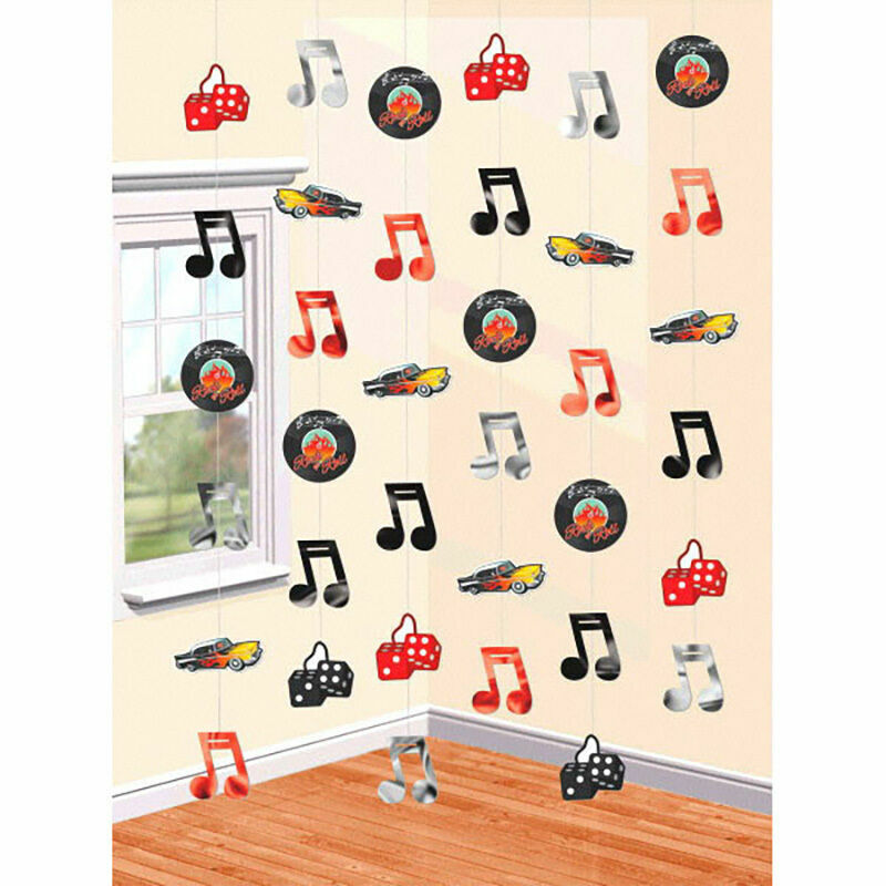NEW Amscan Classic 50s Rock & Roll Value Pack String Decorations Birthday Party