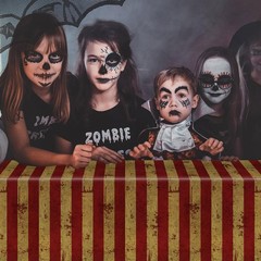 Dandat 100 Ft Long Creepy Carnival Tablecloth Roll for Halloween Bloody Circus