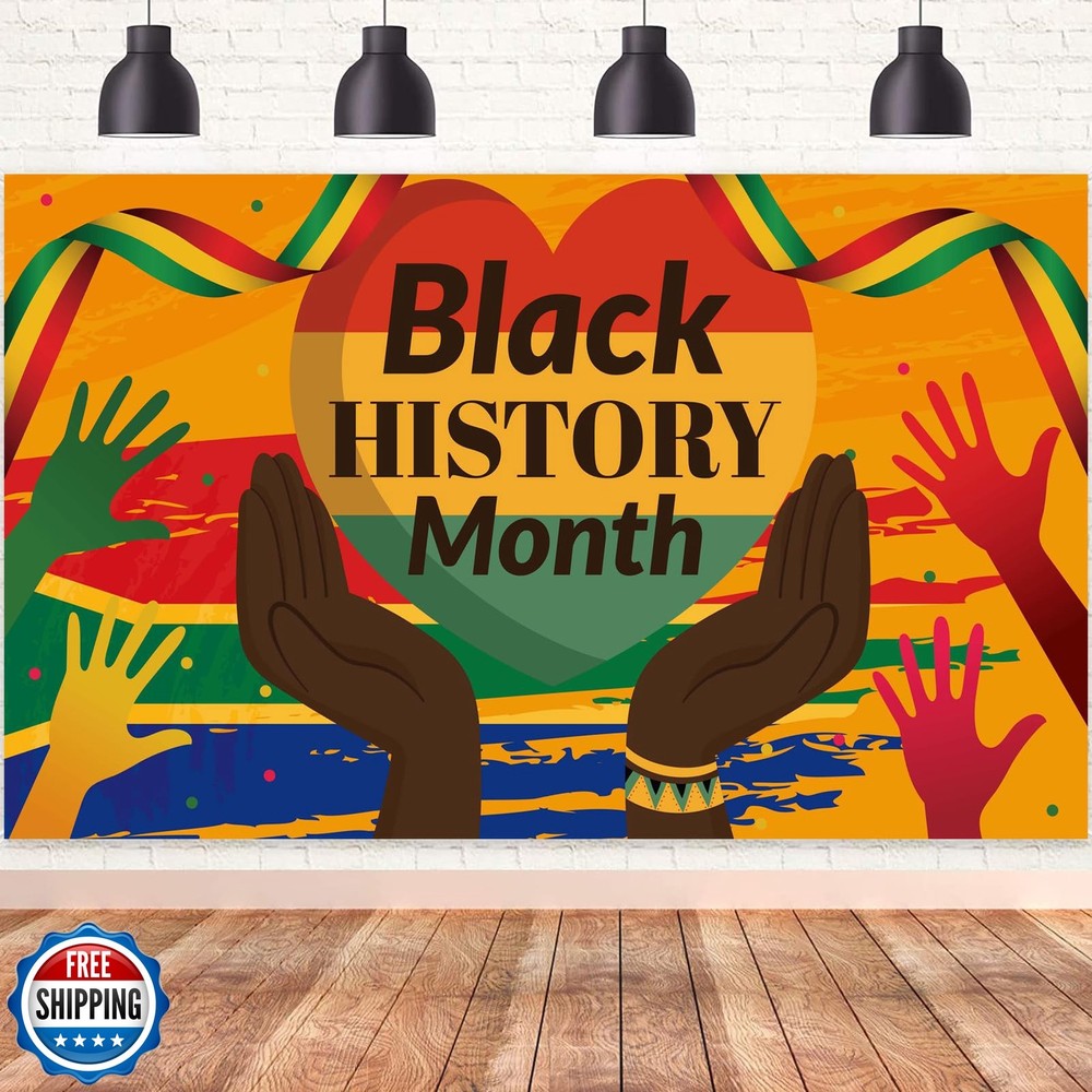 Black History Month Backdrop African American Black History Month Wall Poster…