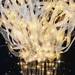 120 PCS Light Up Wands for Wedding, Warm White LED Wedding Send Off with Ribb…