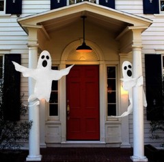 Halloween Hanging Ghost Decoration, 53» x 50» Large Spooky Outdoor Decoration