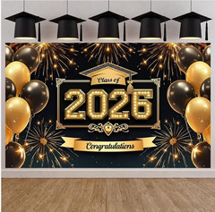Class of 2026 Congrats Grad Prom Backdrop Party Photo Background Banner Decor