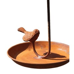Metal Bird House Feeder Rust Finish Wall Mount for Garden Porch Backyard