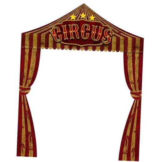 3 Pcs Carnival Party Decorations Halloween Awning Red and White Horror Style