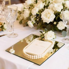24 Pcs Square Mirror Plates for Centerpieces 8 Inch Acrylic Flat Trays Wall