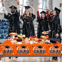 xituodai Orange and Black Graduation Decorations Class of 2024, 3Pack Graduation