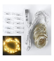 LED USB Curtain String Lights Backdrop, Warm White, Party Birthday Wedding
