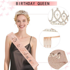 Rose Gold 40th Birthday Decorations Kit Banner Balloons Backdrop Party Supplies