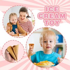 Yellow Simulated Ice Cream Crisp Cone Artificial Lifelike Fake Food Model