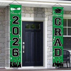Graduation Decorations 2026, Green Door Porch 70.9 x 11.8 inches,