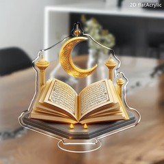 Ramadan Festival 2D Acrylic Moon Castle Craft Ornament Muslim Home Party Gifts