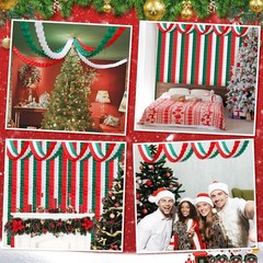 JULMELON 12 PCS Christmas Streamers Decorations, Hanging Red and Green Streamers