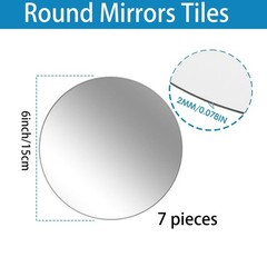 7 PCS Small Round Acrylic Wall Mirror Centerpieces Candle Trays 6 Inch 2mm