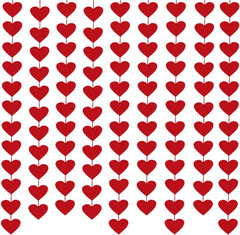 100 Hearts Felt Valentines Garland Valentines Day Decorations 4 Pack (Each 10Ft)