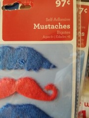 Mustache Self Adhesive ~ Stickers 5 Peices Per Package