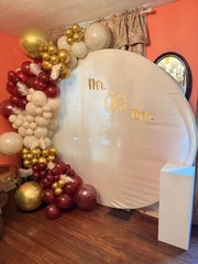 128-Pcs Burgundy and Gold Balloon Garland Arch Kit, Maroon White Wedding