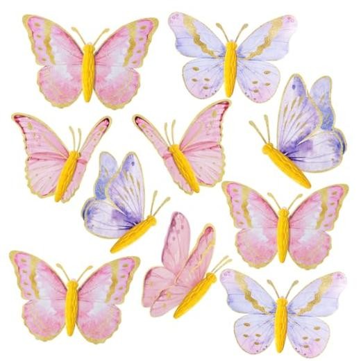 10 Pcs Butterfly Party Decorations 3D Hanging Birthday Decorations