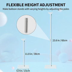 10 Pack 24 Inch Reusable Acrylic Balloon Stand Kit – Heavy Duty, Adjustable Heig