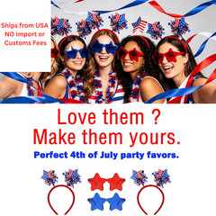 4 PCS Patriotic 1E+1 cm (width) x 15 (length) x 2 (height), Multicolor