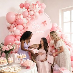155pcs Pink and White Balloon Arch Kit, Pastel Light Pink and White Balloons …