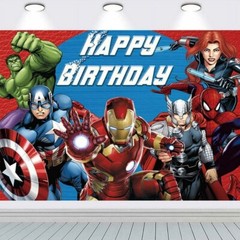 Superheroes Theme Birthday Party Decorate, 5×3.5ft Happy Birthday Backdrop