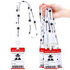 Kids Secret Agent Badge Name Tags Detective Badges Lanyards Card 30PK