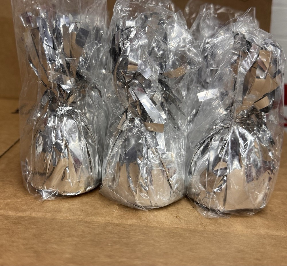 Silver Balloon Weights, Heavy Balloon Weight Pack of 12 Metallic Foil Weights