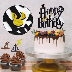 Magical Wizard Style Happy Birthday Banner and Magician Party Decorations-69Pcs