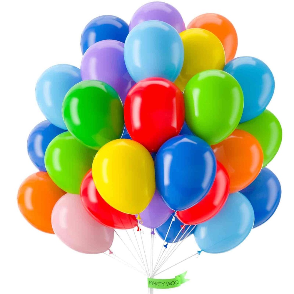 Assorted Colors Rainbow Balloons 50 pcs 12 Inch Multicolor Colorful Latex Hel…