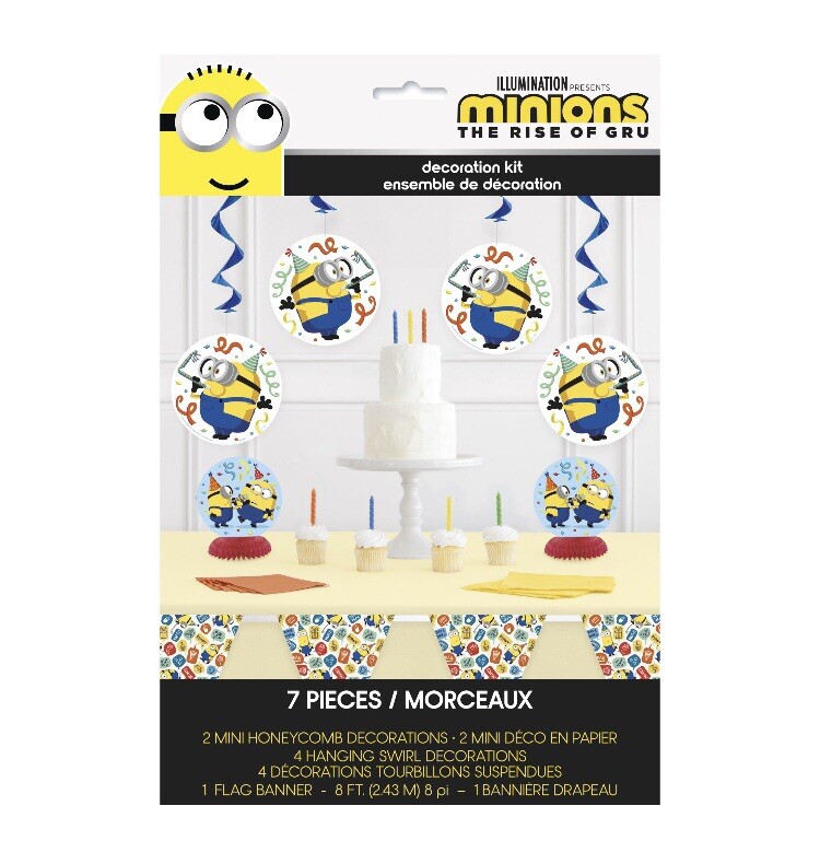 New MINIONS DESPICABLE ME PARTY (2 Packs) Total of 14 Pieces (7 In Each Pack)