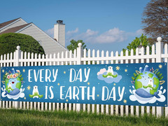 Earth Day Banner Eco Natural Decorations 1.6 8.2Ft (50Cm250Cm) Polyester Fabric