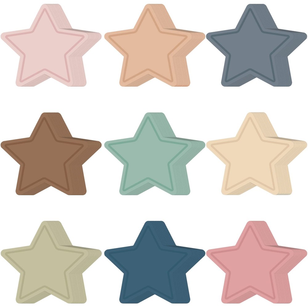 108 Pcs Star Cutouts Paper Boho Classroom Decor Bulletin Board Stars Assorted…