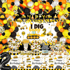 193 Pcs Construction 2Nd Birthday Party Supplies Dump Truck Two Years Old Party