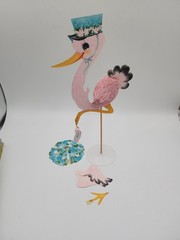 Vintage Stork Art Tissue Centerpiece Baby Shower Ambassador